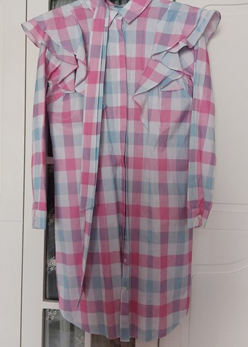 Uzun Kollu Fırfırlı Kadın Gömlek Moodbasic - Görsel 4