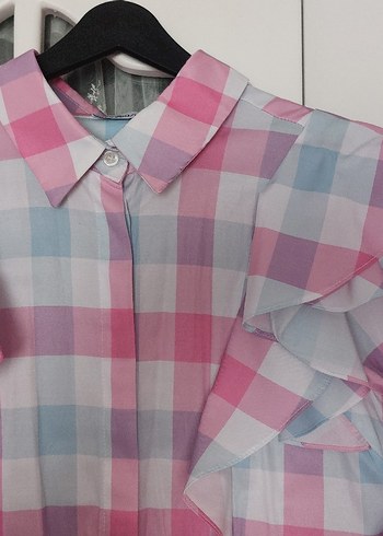 Uzun Kollu Fırfırlı Kadın Gömlek Moodbasic - Görsel 2