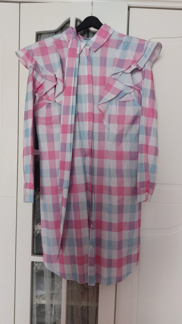 Uzun Kollu Fırfırlı Kadın Gömlek Moodbasic - Görsel 4