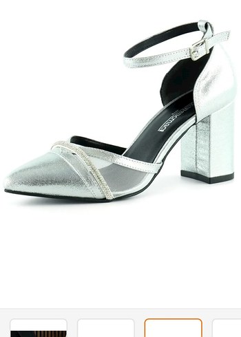 Erkan Saçmacı Gümüş Topuklu Ayakkabı - Görsel 3