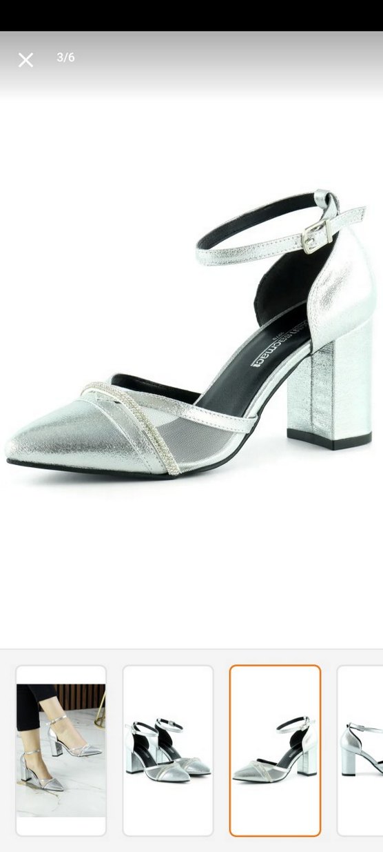 Erkan Saçmacı Gümüş Topuklu Ayakkabı - Görsel 3