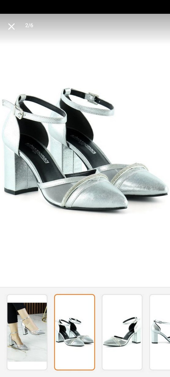 Erkan Saçmacı Gümüş Topuklu Ayakkabı - Görsel 2