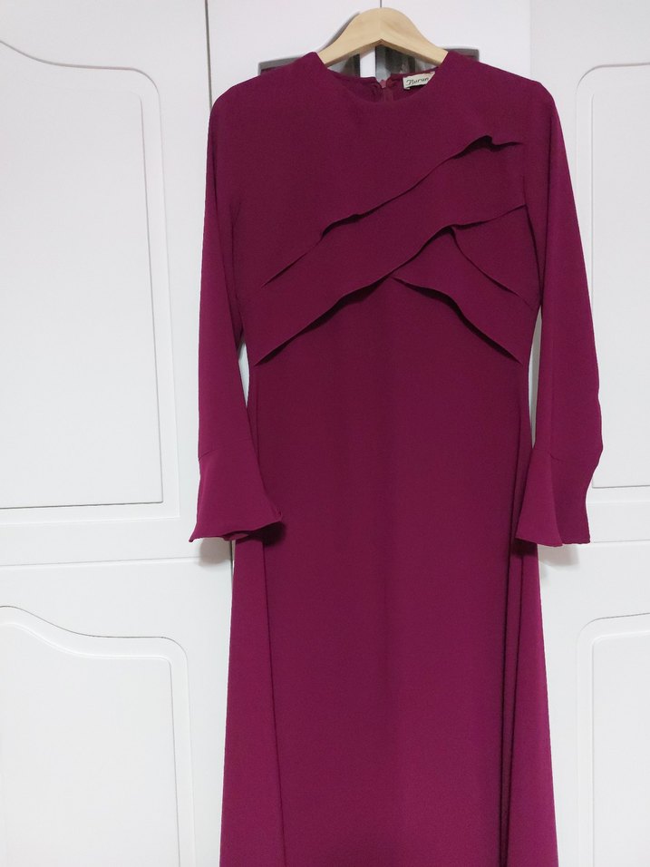 Tesettür Elbise Mor/mürdüm - Görsel 4