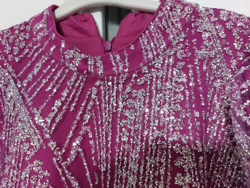 Hennin Tesettür Abiye Fuşya - Görsel 3