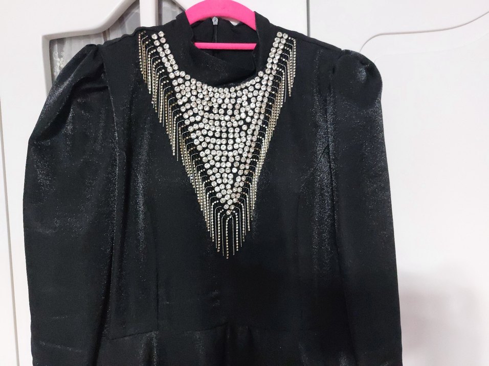 Siyah Tesettür Abiye Elbise - Görsel 2