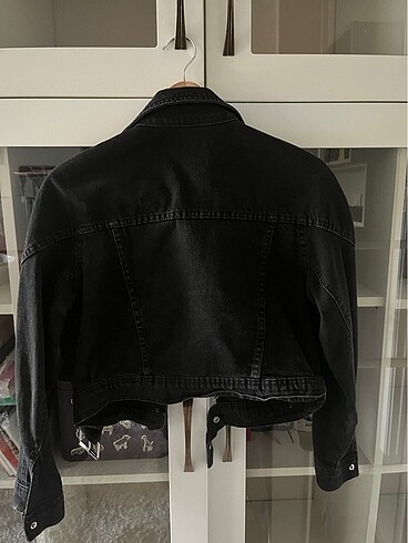s Beden siyah Renk Biker görünümlü siyah kot ceket