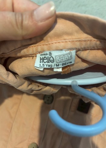 HelloBaby Bej Düğmeli Uzun Kollu çocuk Keten Tulum
