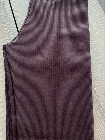 Yüksek bel fitilli dikişsiz örme tayt - Görsel 5