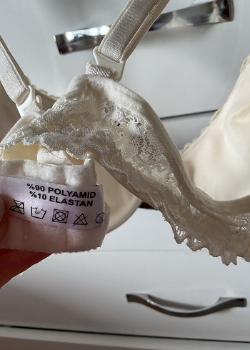 Beyaz Minimalist Dantel Sütyen - Görsel 5