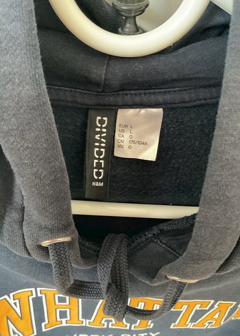 Kapüşonlu Manhattan Baskılı Mavi Sweatshirt - Görsel 6