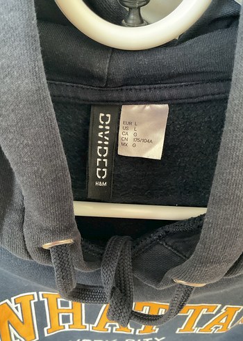 Kapüşonlu Manhattan Baskılı Mavi Sweatshirt - Görsel 5