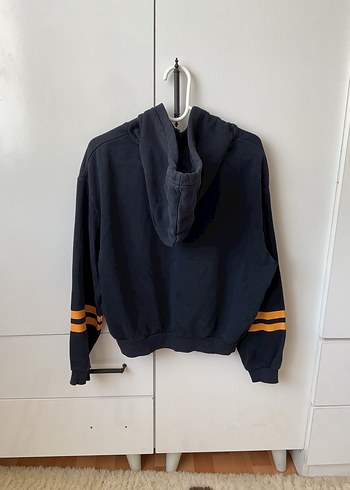 Kapüşonlu Manhattan Baskılı Mavi Sweatshirt - Görsel 3