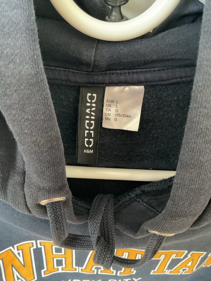 Kapüşonlu Manhattan Baskılı Mavi Sweatshirt - Görsel 5