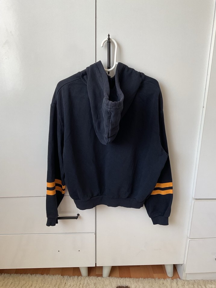 Kapüşonlu Manhattan Baskılı Mavi Sweatshirt - Görsel 3
