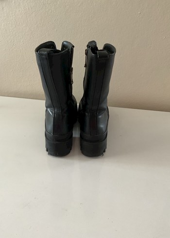 Siyah Deri Platform Topuklu Gotik Botlar - Görsel 6