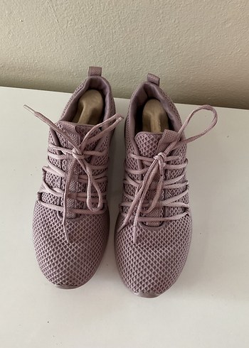 Bej Bağcıklı Spor Kadın Sneakers - Görsel 2