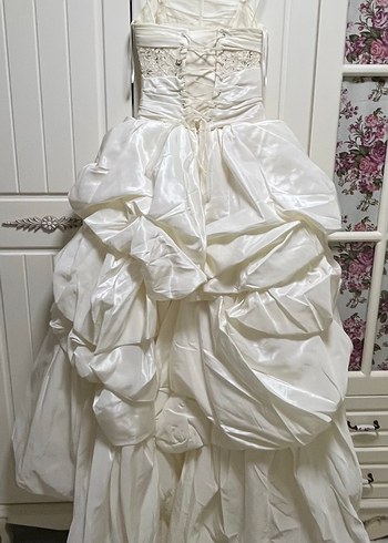 Parlak Beyaz A-Line Gelinlik - Görsel 9