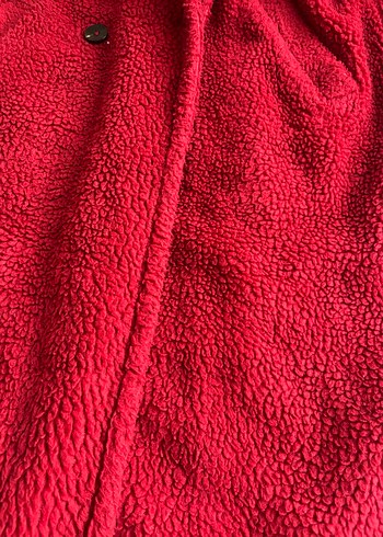 Düğmeli Kırmızı Midi Kadın Kaban - Görsel 5