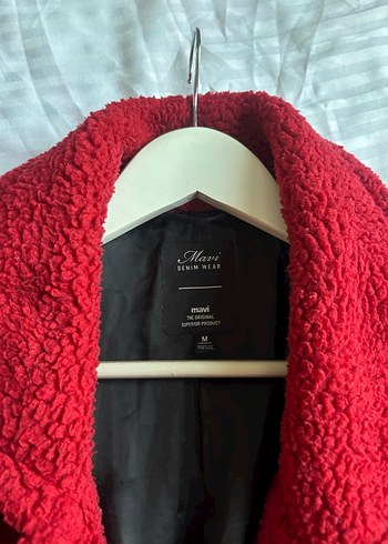 Düğmeli Kırmızı Midi Kadın Kaban - Görsel 6