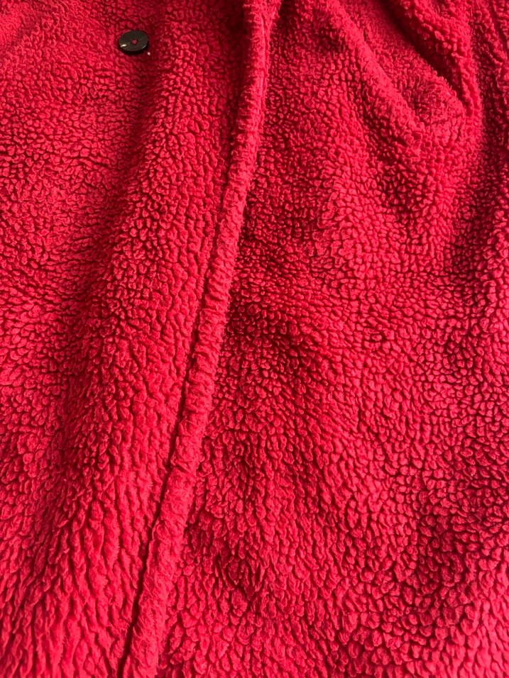 Düğmeli Kırmızı Midi Kadın Kaban - Görsel 5