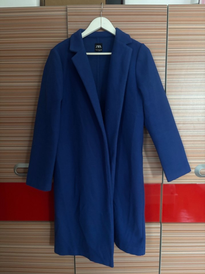 Lacivert Düz Kesim Kaban - Görsel 3