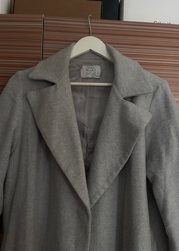 Gri Uzun Kadın Kaban - Görsel 2