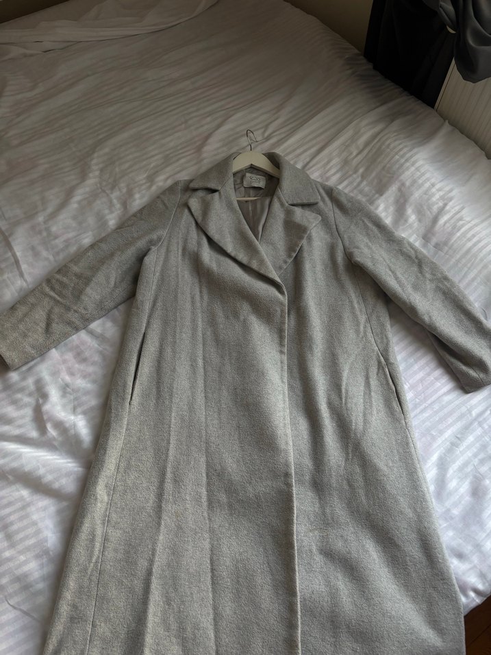 Gri Uzun Kadın Kaban - Görsel 4