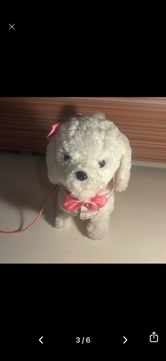 Beyaz Peluş Oyuncak Köpek - Görsel 2