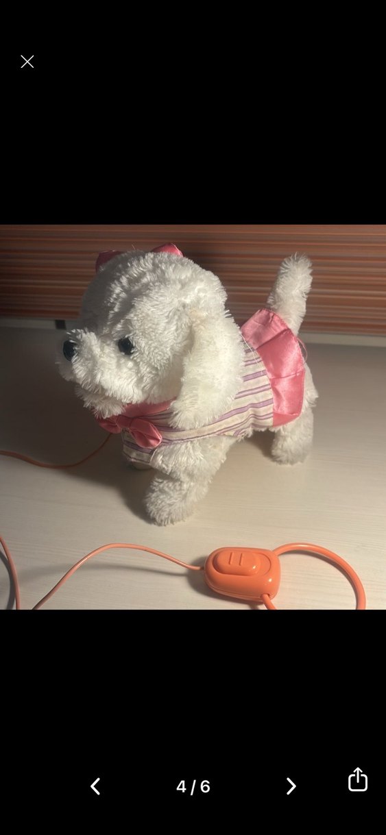 Beyaz Peluş Oyuncak Köpek - Görsel 3