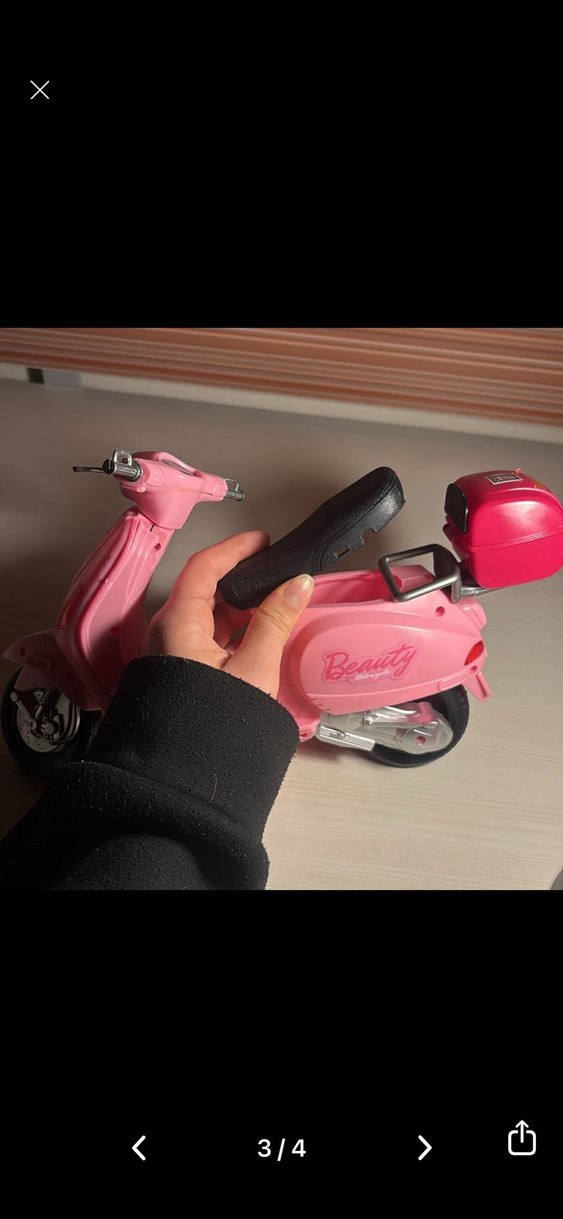 Pembe Oyuncak Scooter Araba - Görsel 3