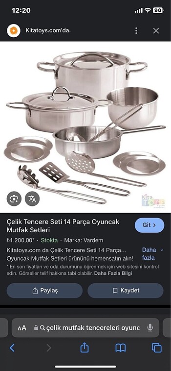 Beden Renk oyuncak çelik tencere seti