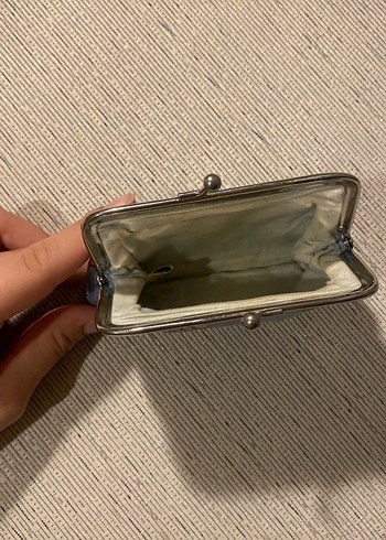 Beden Pastel Mavi Çiçekli Vintage Kadın Cüzdanı