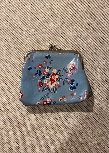 Pastel Mavi Çiçekli Vintage Kadın Cüzdanı