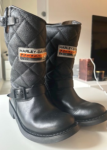 Harley Davidson Harley Davidson Siyah Deri Kadın Biker Bot