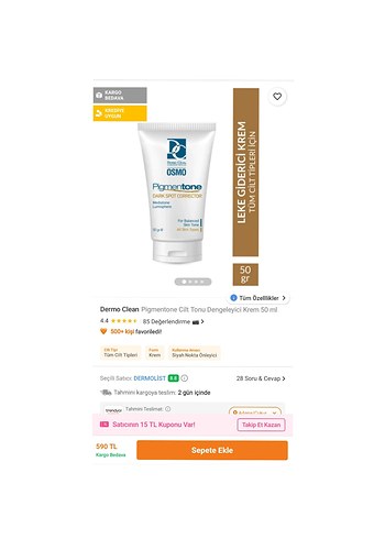 Osmo Pigmenttone Leke Giderici BB Krem 50 ml