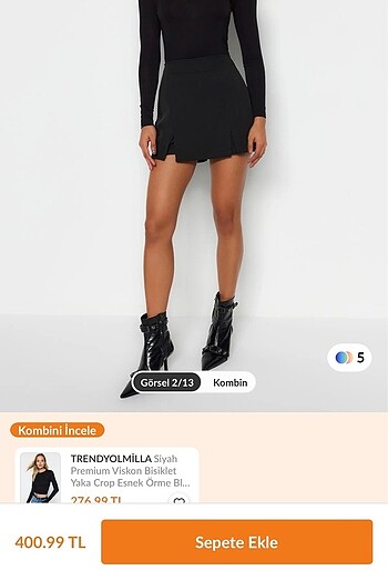 Trendyol & Milla Siyah Şort etek