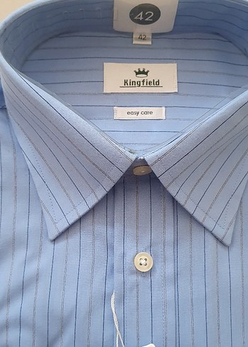 Düğmeli Açık Mavi Kısa Kollu Erkek Gömlek - Görsel 3