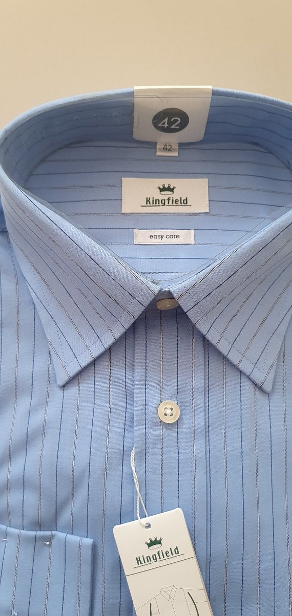 Düğmeli Açık Mavi Kısa Kollu Erkek Gömlek - Görsel 3