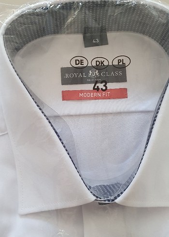 Royal Class Beyaz Düğmeli Uzun Kollu Erkek Gömlek - Görsel 3