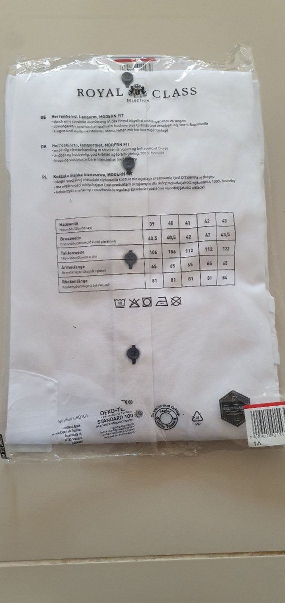 Royal Class Beyaz Düğmeli Uzun Kollu Erkek Gömlek - Görsel 2