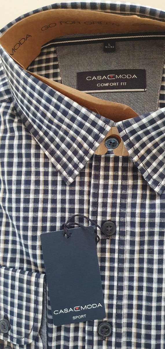 Gri Kareli Uzun Kollu Erkek Gömlek - Görsel 3