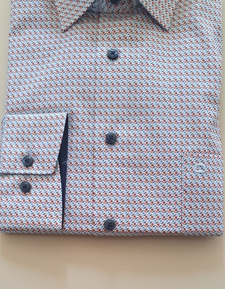 Bordo Desenli Uzun Kollu Erkek Gömlek - Görsel 4