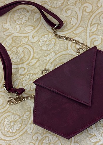 Bordo Süet Çanta - Görsel 2