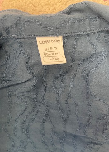 LC Waikiki Düğmeli Mavi Keten Bebek Erkek Takımı