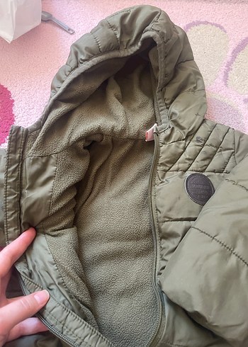 6-9 Ay Beden Kapüşonlu Erkek Çocuk Yeşil Mont