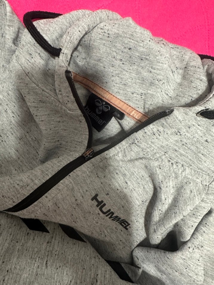 Hummel Gri Fermuarlı Kapüşonlu Sweatshirt - Görsel 4