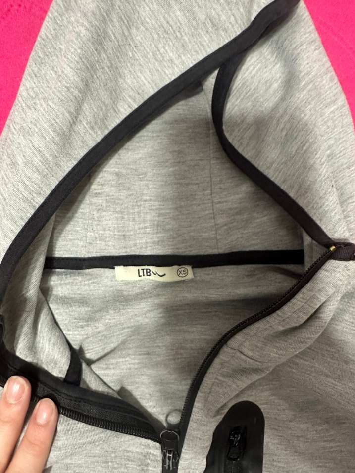 Hummel Gri Fermuarlı Kapüşonlu Sweatshirt - Görsel 3