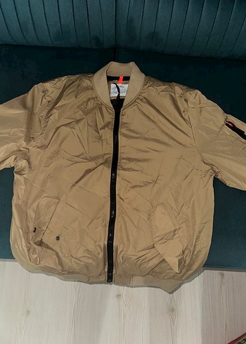 Bershka Kahverengi Fermuarlı Unısex Ceket - Görsel 4