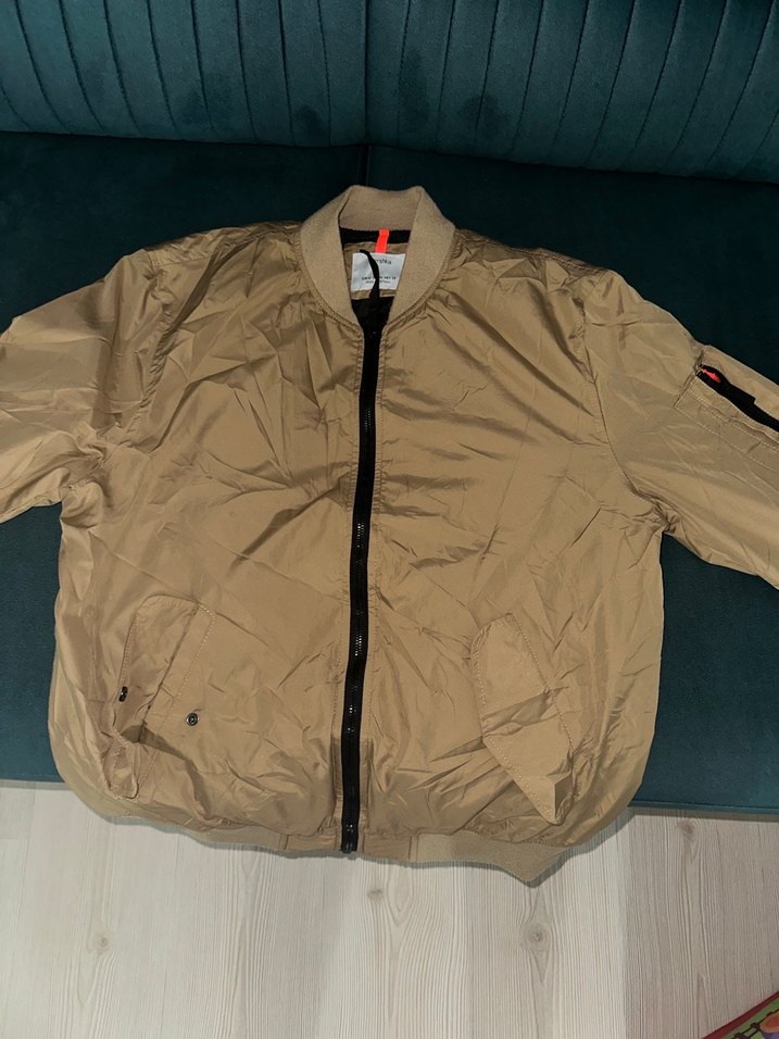 Bershka Kahverengi Fermuarlı Unısex Ceket - Görsel 4