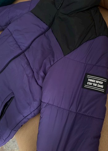 Mor Fermuarlı Kadın Kışlık Ceket - Görsel 2